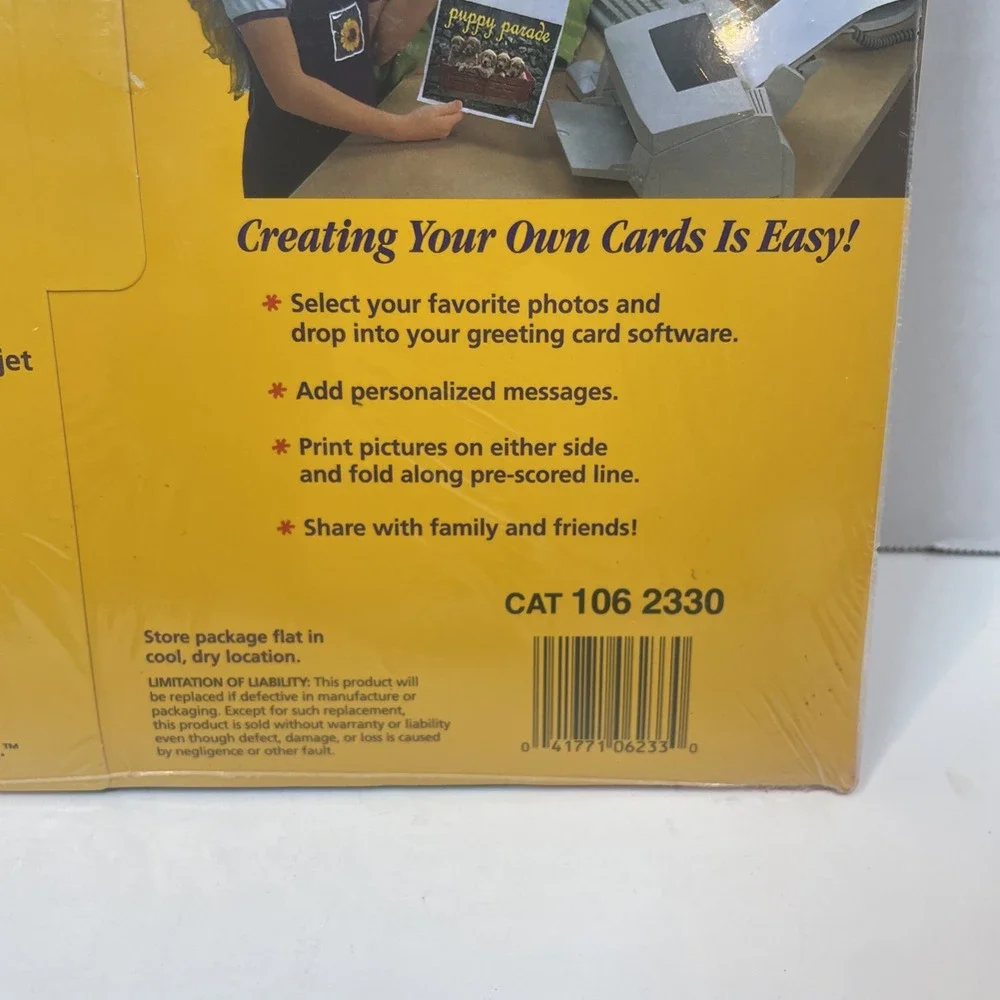 Kodak Inkjet Photo Greeting Card Paper‎ 20 Cards& Envelopes Cat 106 2330 New